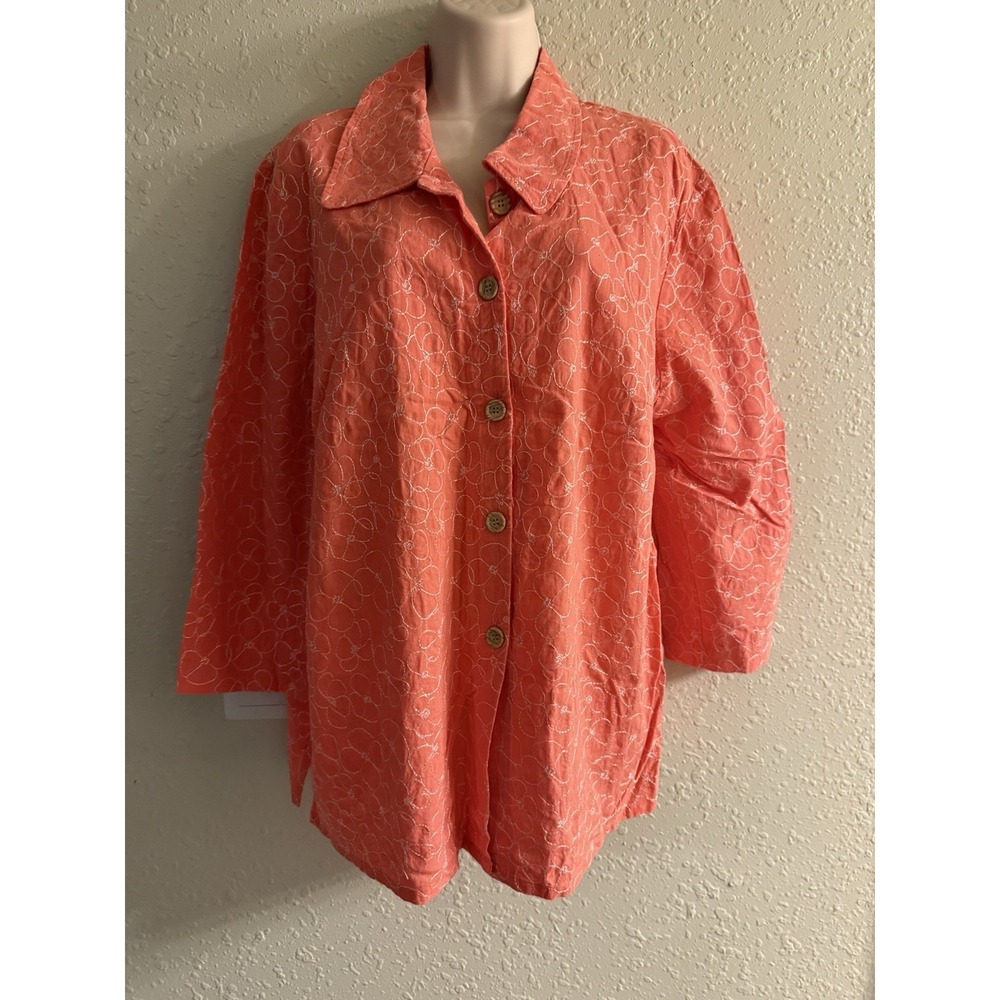 New Xl Sag Harbor Fabb Peach Top #1064*12-
